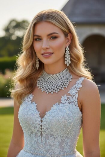 American Diamond Golden Necklace