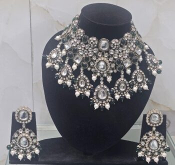 Beautiful oxidised heavy party and bridal Necklace