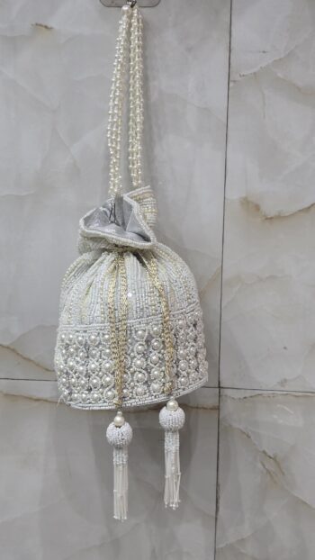 pearl with gold potli