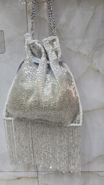 silver with  light golden potli