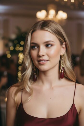 Beautifully Maroon statement Earrings